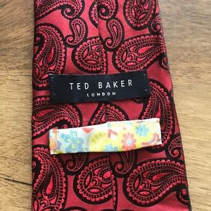 Ted Baker London Red & Black Paisley Tie